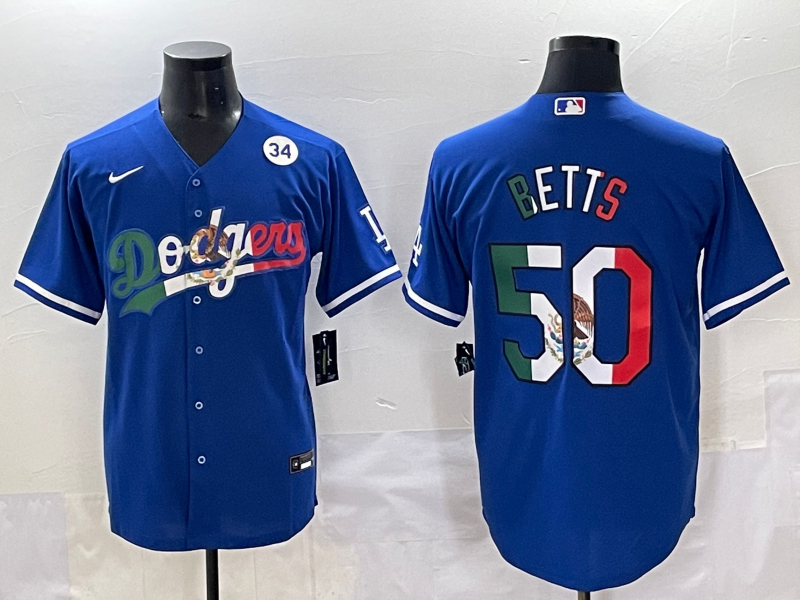Men 2025 Los Angeles Dodgers #50 Betts Blue Nike 2025 MLB All Star Jersey style 005->los angeles dodgers->MLB Jersey